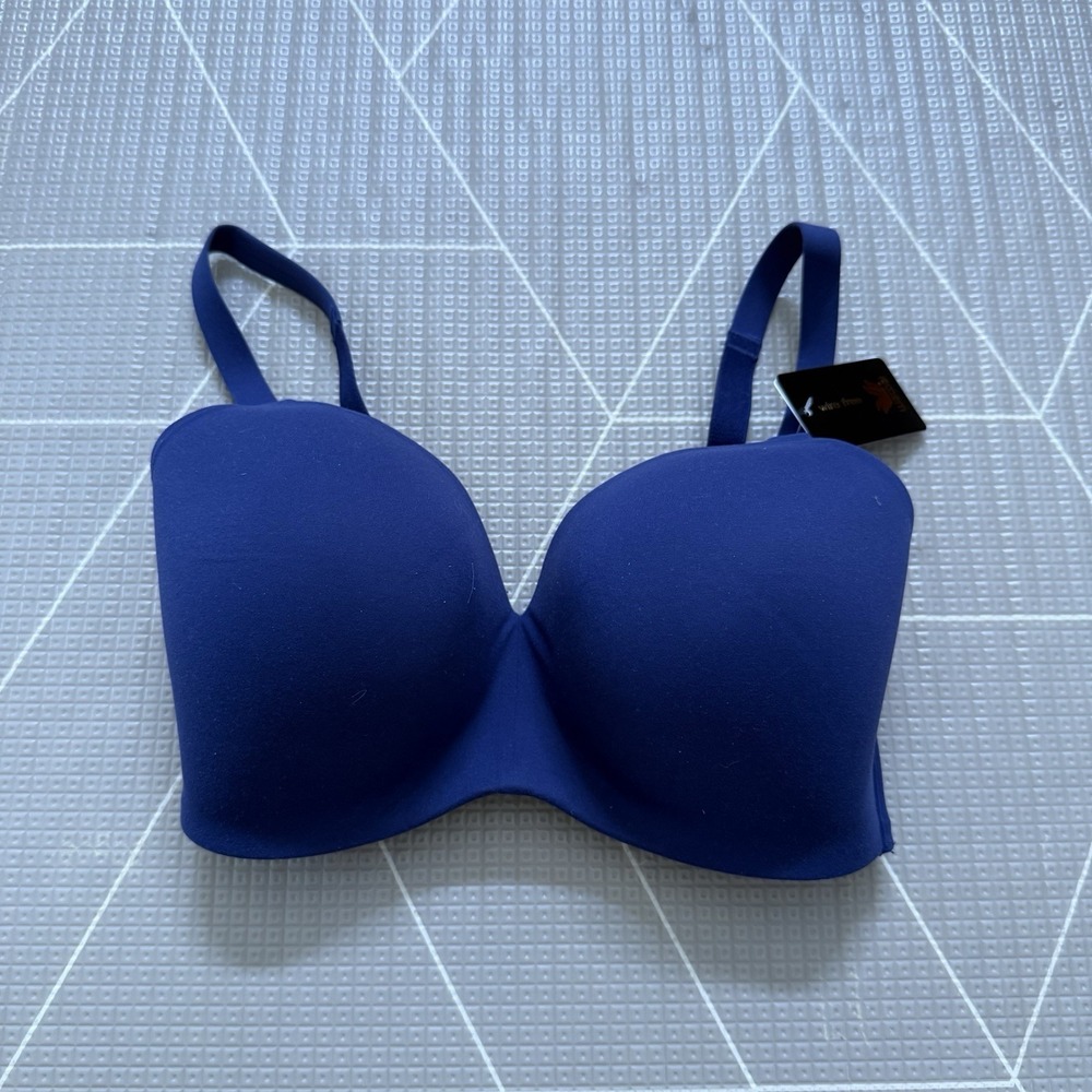 NEW Wacoal How Perfect Wire Free T-shirt Bra 32DDD Blue Style 852189